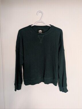 Roots Green Ribbed Crewneck Sweater